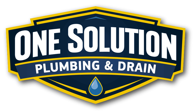 Logo of One Solution Plumbing & Drain with water droplet icon.