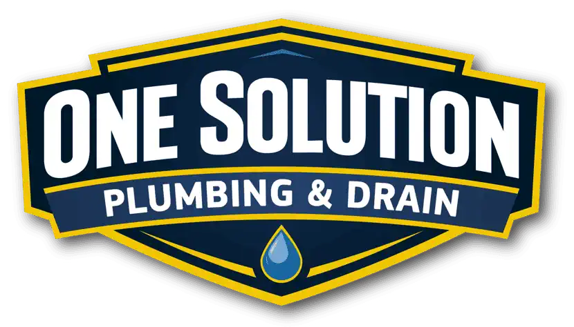 Logo of One Solution Plumbing & Drain with water droplet icon.